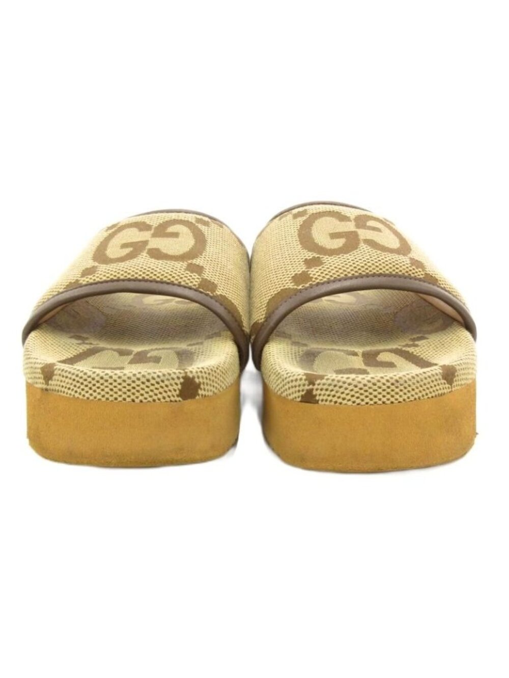 Gucci GG Canvas Slide Sandals Comfort 37 Brown JS AA GY19 - Picture 2 of 8